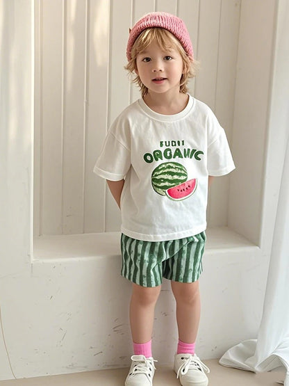 Striped Kids Suspender Outfit