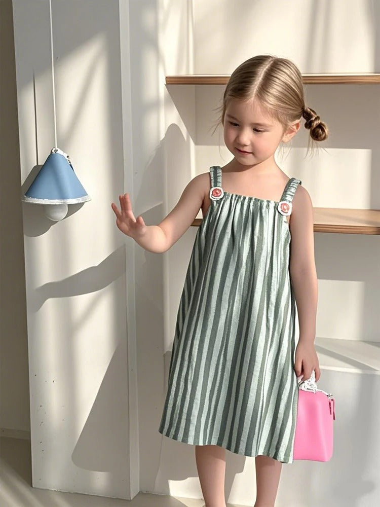 Striped Kids Suspender Outfit