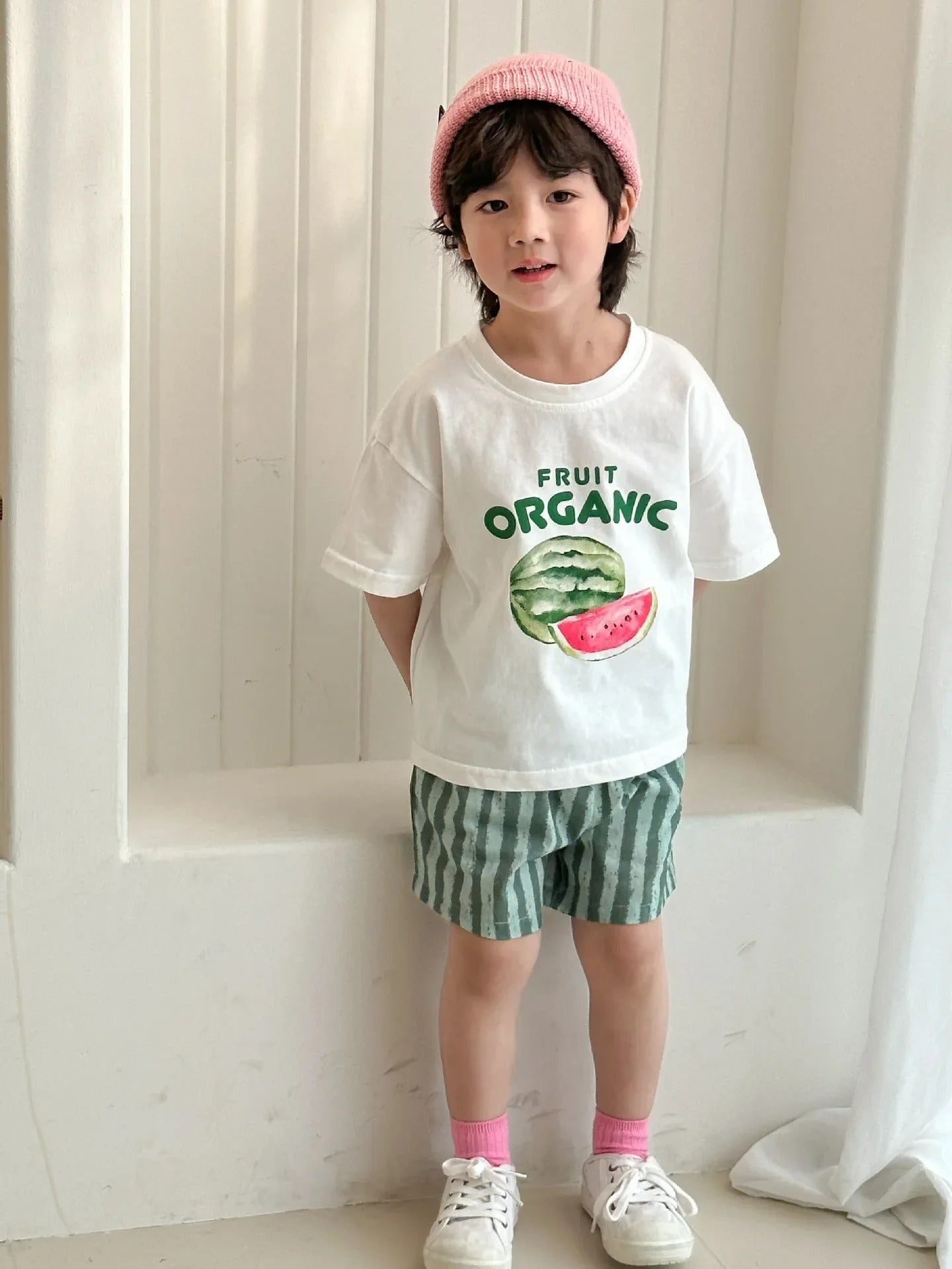Striped Kids Suspender Outfit